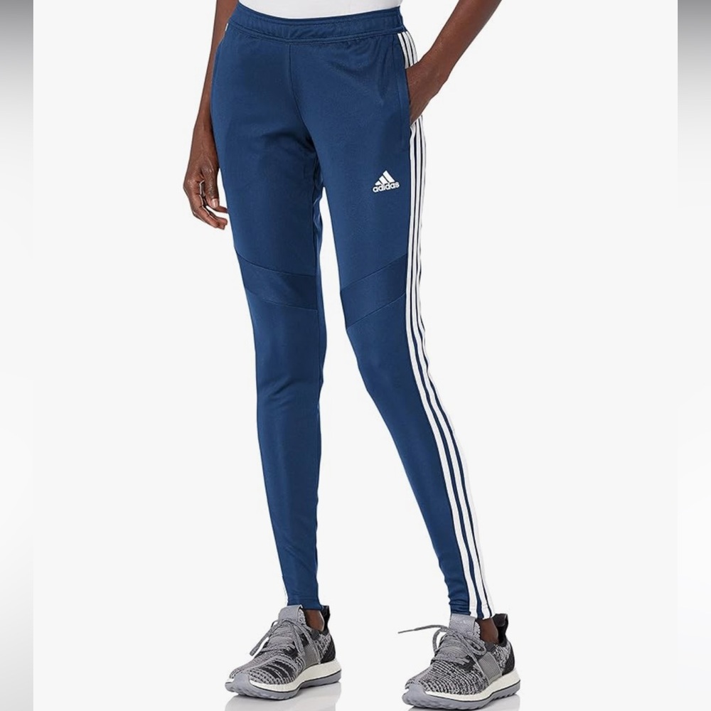 ADIDAS CLIMACOOL STRIPED TIRO 19 TRAINING SLIM FIT PANTS (DK BLUE WHITE)